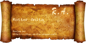 Rotter Anita névjegykártya